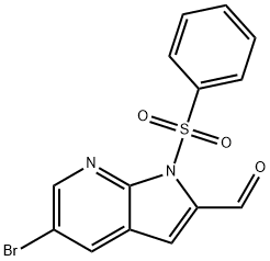 5-Bromo-1-(phenylsulfonyl)-1H-pyrrolo-[2,3-b]pyridine-2-carbaldehyde 구조식 이미지