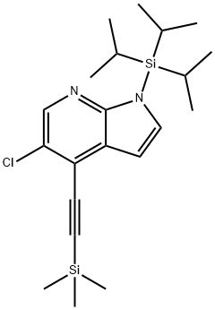 5-Chloro-1-(triisopropylsilyl)-4-((trimethylsilyl) -ethynyl)-1H-pyrrolo[2,3-b]pyridine Structure