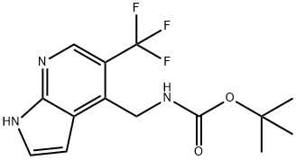 tert-Butyl ((5-(trifluoromethyl)-1H-pyrrolo[2,3-b] pyridin-4-yl)methyl)carbamate 구조식 이미지