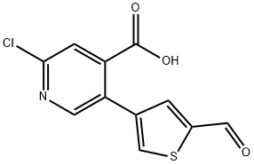 4-Pyridinecarboxylic acid, 2-chloro-5-(5-formyl-3-thienyl)- Structure