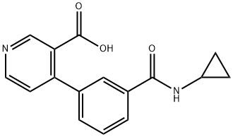 3-Pyridinecarboxylic acid, 4-[3-[(cyclopropylamino)carbonyl]phenyl]- Structure