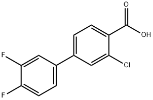 3-Chloro-3',4'-difluoro-[1,1'-biphenyl]-4-carboxylic acid Structure