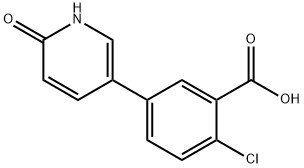 Benzoic acid, 2-chloro-5-(1,6-dihydro-6-oxo-3-pyridinyl)- Structure