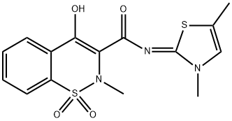 [N(Z)]-N-(3,5-DiMethyl-2(3H)-thiazolylidene)-4-hydroxy-2-Methyl-2H-1,2-benzothiazine-3-carboxaMide 1,1-Dioxide Structure