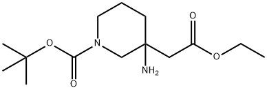 tert-butyl 3-aMino-3-(2-ethoxy-2-oxoethyl)piperidine-1-carboxylate 구조식 이미지