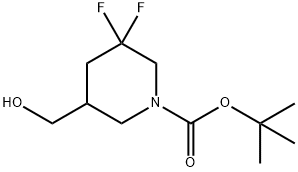3,3-Difluoro-5-hydroxymethyl-piperidine-1-carboxylic acid tert-butyl ester 구조식 이미지