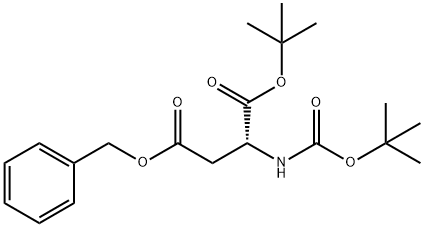 D-Aspartic acid, N-[(1,1-dimethylethoxy)carbonyl]-, 1-(1,1-dimethylethyl) 4-(phenylmethyl) ester 구조식 이미지