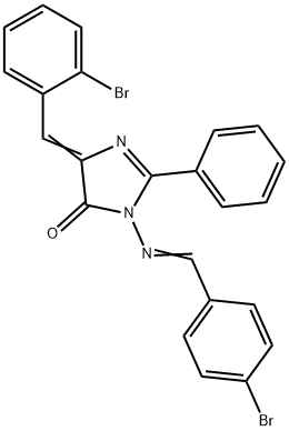 (5Z)-5-[(2-bromophenyl)methylidene]-3-[(4-bromophenyl)methylideneamino ]-2-phenyl-imidazol-4-one Structure
