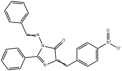 2-Imidazolin-5-one, 1-(benzylideneamino)-4-(p-nitrobenzylidene)-2-phen yl- Structure
