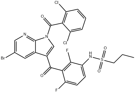1-PropanesulfonaMide, N-[3-[[5-broMo-1-(2,6-dichlorobenzoyl)-1H-pyrrolo[2,3-b]pyridin-3-yl]carbonyl]-2,4-difluorophenyl]- Structure