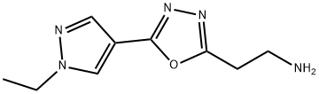 1,3,4-Oxadiazole-2-ethanamine, 5-(1-ethyl-1H-pyrazol-4-yl)- Structure