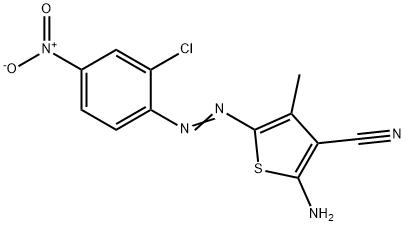 2-AMINO-5-((2-CHLORO-4-NITROPHENYL)AZO)-4-METHYL-3-THIOPHENECARBONITRILE 구조식 이미지