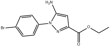 5-아미노-1-(4-브로모-페닐)-1H-피라졸-3-카르복실산에틸에스테르 구조식 이미지