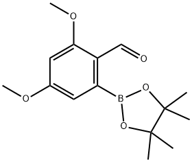 2,4-DiMethoxy-6-(4,4,5,5-tetraMethyl-1,3,2-dioxaborolan-2-yl)benzaldehyde 구조식 이미지