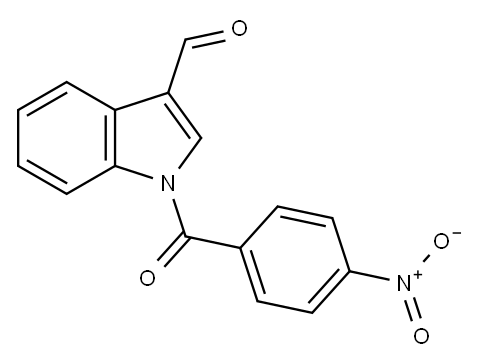 N-(p-nitrobenzoyl)indole-3-carboxaldehyde 구조식 이미지