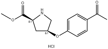 Methyl (2S,4S)-4-(4-acetylphenoxy)-2-pyrrolidinecarboxylate hydrochloride 구조식 이미지