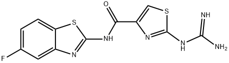 N-(5-fluorobenzothiazol-2-yl)-2-guanidinothiazole-4-carboxamide Structure