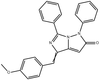 1H-Imidazo[1,5-b]pyrazol-2(4H)-one,  4-[(4-methoxyphenyl)methylene]-1,6-diphenyl- 구조식 이미지