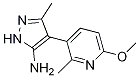 1H-Pyrazol-5-aMine, 4-(6-Methoxy-2-Methyl-3-pyridinyl)-3-Methyl- Structure