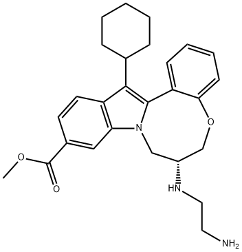 (R)-Methyl 7-((2-aMinoethyl)aMino)-14-cyclohexyl-7,8-dihydro-6H-benzo[2,3][1,5]oxazocino[5,4-a]indole-11-carboxylate Structure