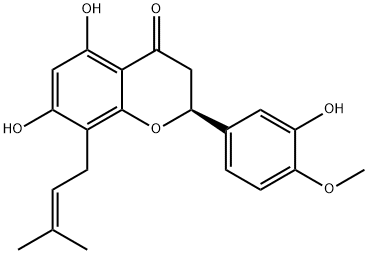 5,7,3'-Trihydroxy-4'-Methoxy-8-prenylflavanone Structure