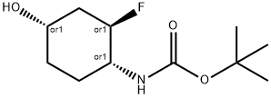 tert-Butyl ((1R,2R,4S)-rel-2-fluoro-4-hydroxycyclohexyl)carbamate Structure