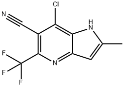 7-chloro-2-Methyl-5-(trifluoroMethyl)-1H-pyrrolo[3,2-b]pyridine-6-carbonitrile 구조식 이미지
