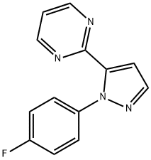 2-(1-(4-fluorophenyl)-1H-pyrazol-5-yl)pyriMidine 구조식 이미지