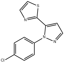 2-(1-(4-chlorophenyl)-1H-pyrazol-5-yl)thiazole 구조식 이미지