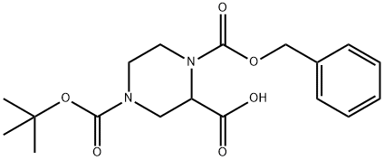 N-4-BOC-N-1-CBZ-2-PIPERAZINE CARBOXYLIC ACID Structure