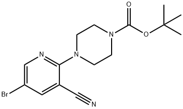 tert-butyl 4-(5-bromo-3-cyanopyridin-2-yl)piperazine-1-carboxylate 구조식 이미지