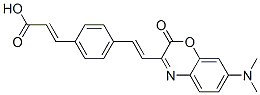 4-(beta-(7-dimethylamino-1,4-benzoxazin-2-one-3-yl)vinyl)phenylpropenoic acid Structure