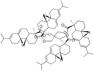 1-Phenanthrenecarboxylic acid, 1,2,3,4,4a,4b,5,6,10,10a-decahydro-1,4a-dimethyl-7-(1-methylethyl)-, 2,2-bis[[[[1,2,3,4,4a,4b,5,6,10,10a-decahydro-1,4a-dimethyl-7-(1-methylethyl)-1-phenanthrenyl]carbonyl]oxy]methyl]-1,3-propanediyl ester, st  Structure