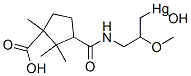 [3-[[(3-Carboxy-2,2,3-trimethylcyclopentyl)carbonyl]amino]-2-methoxypropyl]hydroxymercury(II) Structure