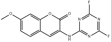 3-(4,6-Difluortriazinylamino)-7-methoxycoumarin Structure