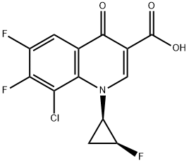 3-Quinolinecarboxylic acid, 8-chloro-6,7-difluoro-1-[(1R,2S)-2-fluorocyclopropyl]-1,4-dihydro-4-oxo- 구조식 이미지