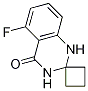 5-플루오로스피로[1,2,3,4-테트라히드로퀴나졸린-2,1'-시클로부탄]-4-온 구조식 이미지
