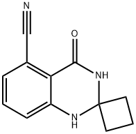 4-옥소스피로[1,2,3,4-테트라히드로퀴나졸린-2,1'-시클로부탄]-5-카르보니트릴 구조식 이미지