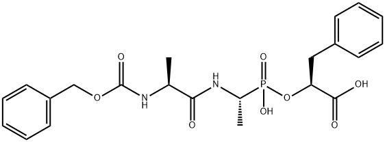 O-((-((N-(phenylmethoxycarbonyl)alanyl)amino)ethyl)hydroxyphosphinyl)-3-phenylacetate Structure