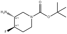(3r,4r)-rel-3-amino-1-boc-4-fluoropiperidine Structure