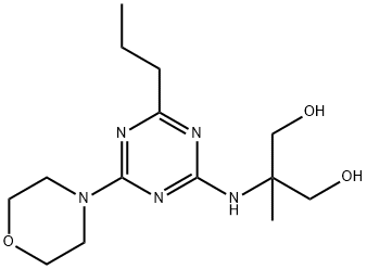 1,3-Propanediol, 2-methyl-2-((4-(4-morpholinyl)-6-propyl-1,3,5-triazin -2-yl)amino)- 구조식 이미지