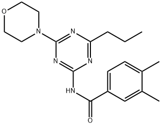 3,4-dimethyl-N-(4-morpholin-4-yl-6-propyl-1,3,5-triazin-2-yl)benzamide 구조식 이미지