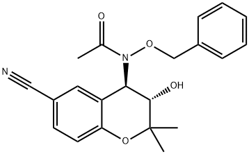 N-[(3S,4R)-6-CYANO-3,4-DIHYDRO-3-HYDROXY-2,2-DIMETHYL-2H-1-BENZOPYRAN-4-YL]-N-(PHENYLMETHOXY)ACETAMIDE Structure