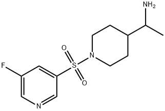 1-(1-(5-fluoropyridin-3-ylsulfonyl)piperidin-4-yl)ethanaMine 구조식 이미지