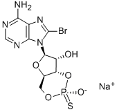 8-BROMOADENOSINE-3',5'-CYCLIC MONOPHOSPHOROTHIOATE, SP-ISOMER SODIUM SALT Structure