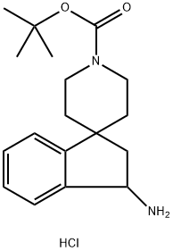 tert-butyl 3-aMino-2,3-dihydrospiro[indene-1,4'-piperidine]-1'-carboxylate hydrochloride Structure