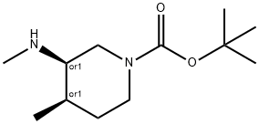 cis-4-Methyl-3-methylamino-piperidine-1-carboxylic acid tert-butyl ester Structure