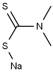 다이메틸다이싸이오카바민산 나트륨(다이메틸디티오카바민산 나트륨) 구조식 이미지