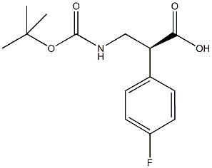 (S)-3-tert-Butoxycarbonylamino-2-(4-fluoro-phenyl)-propionic acid 구조식 이미지