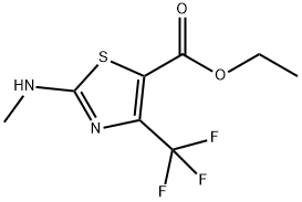 Ethyl 2-(methylamino)-4-(trifluoromethyl)-1,3-thiazole-5-carboxylate 구조식 이미지